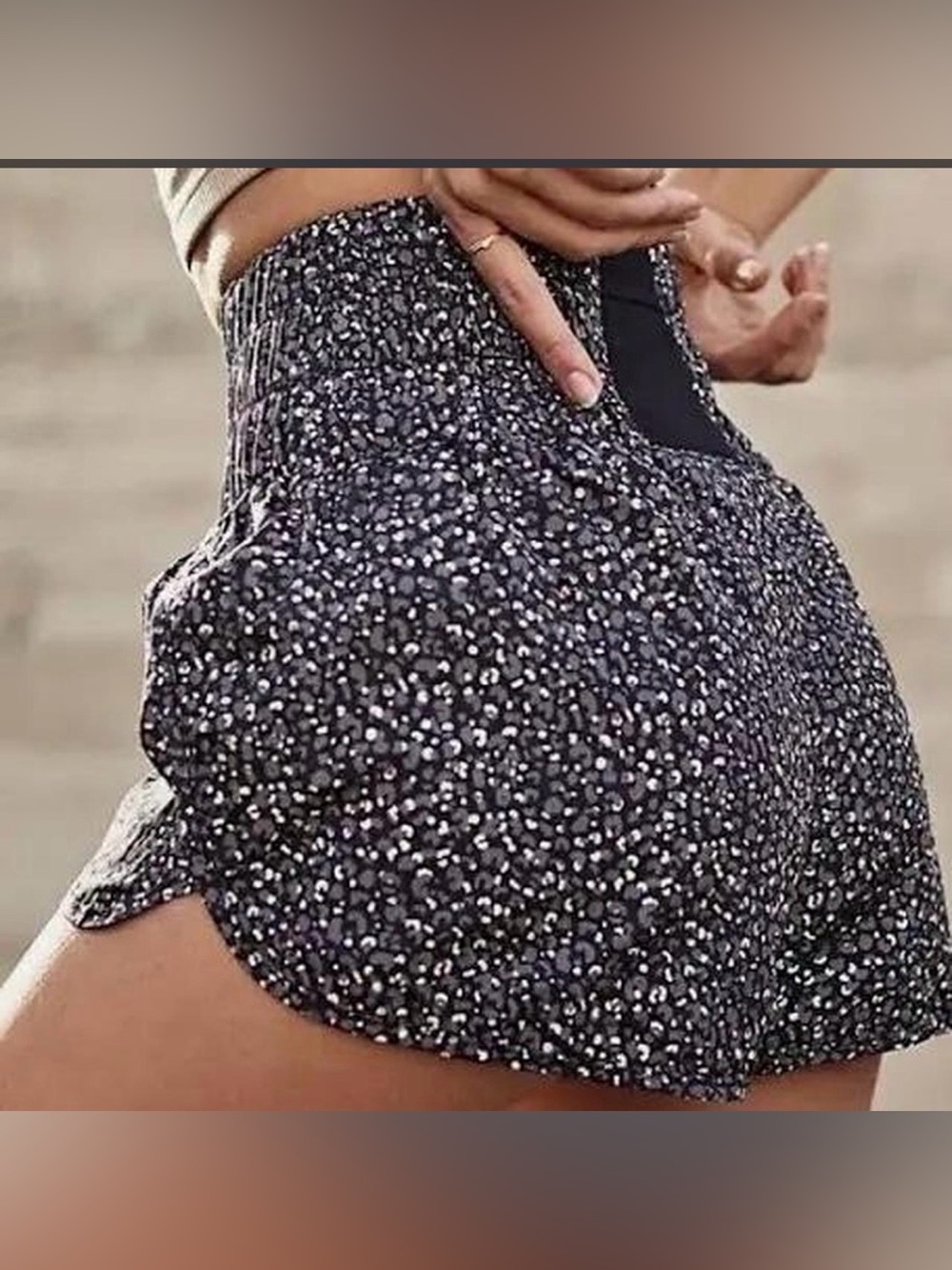 FP Movement The Way Home Shorts Leopard Print Smocked Waist Women’s‎ Medium